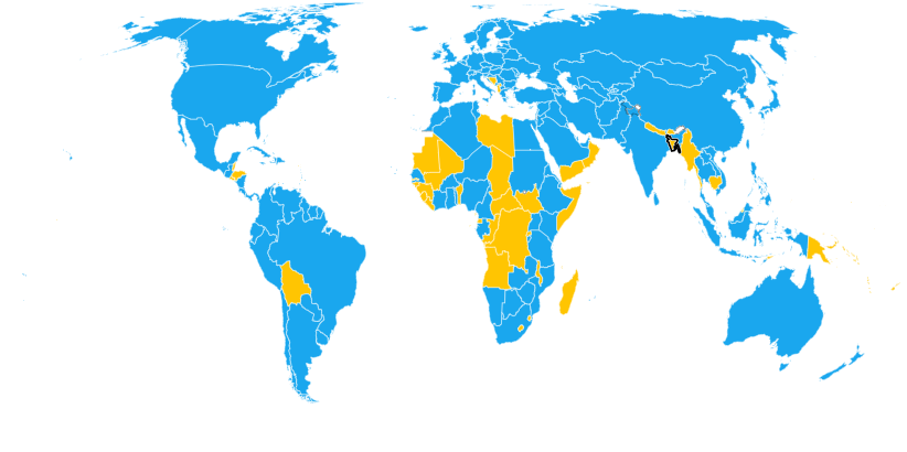 Source: International Olympic Committee • (Greenland does not feature on this map as it is not officially recognized by the International Olympic Committee) (Image obtained at newsweek.com)